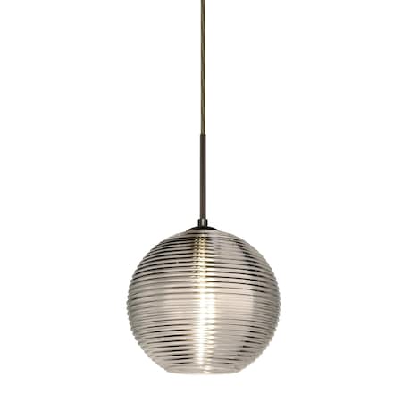 Besa Lighting Kristall 8 Cord Pendant, Smoke, Bronze Finish, 1x60W Incandescent 1JT-461602-BR